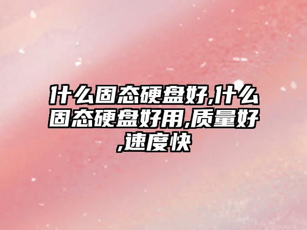 什么固態硬盤好,什么固態硬盤好用,質量好,速度快